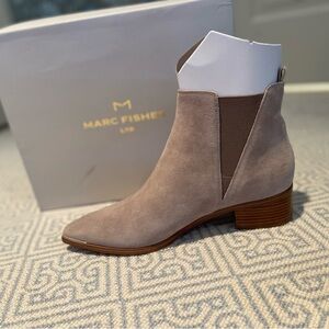 Brand New in Box, Never Worn, Marc Fisher Chelsea Booties in taupe